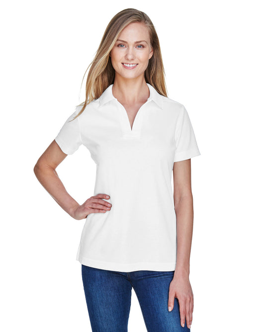 Devon & Jones CrownLux Performance® Ladies' Plaited Polo DG20W WHITE