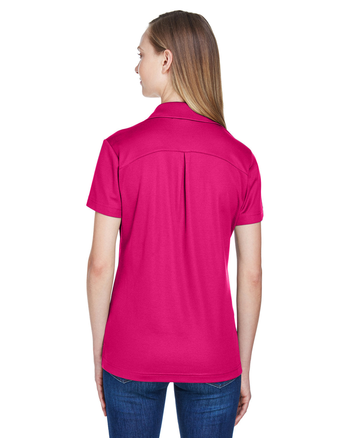 Devon & Jones CrownLux Performance® Ladies' Plaited Polo DG20W CROWN RASPBERRY