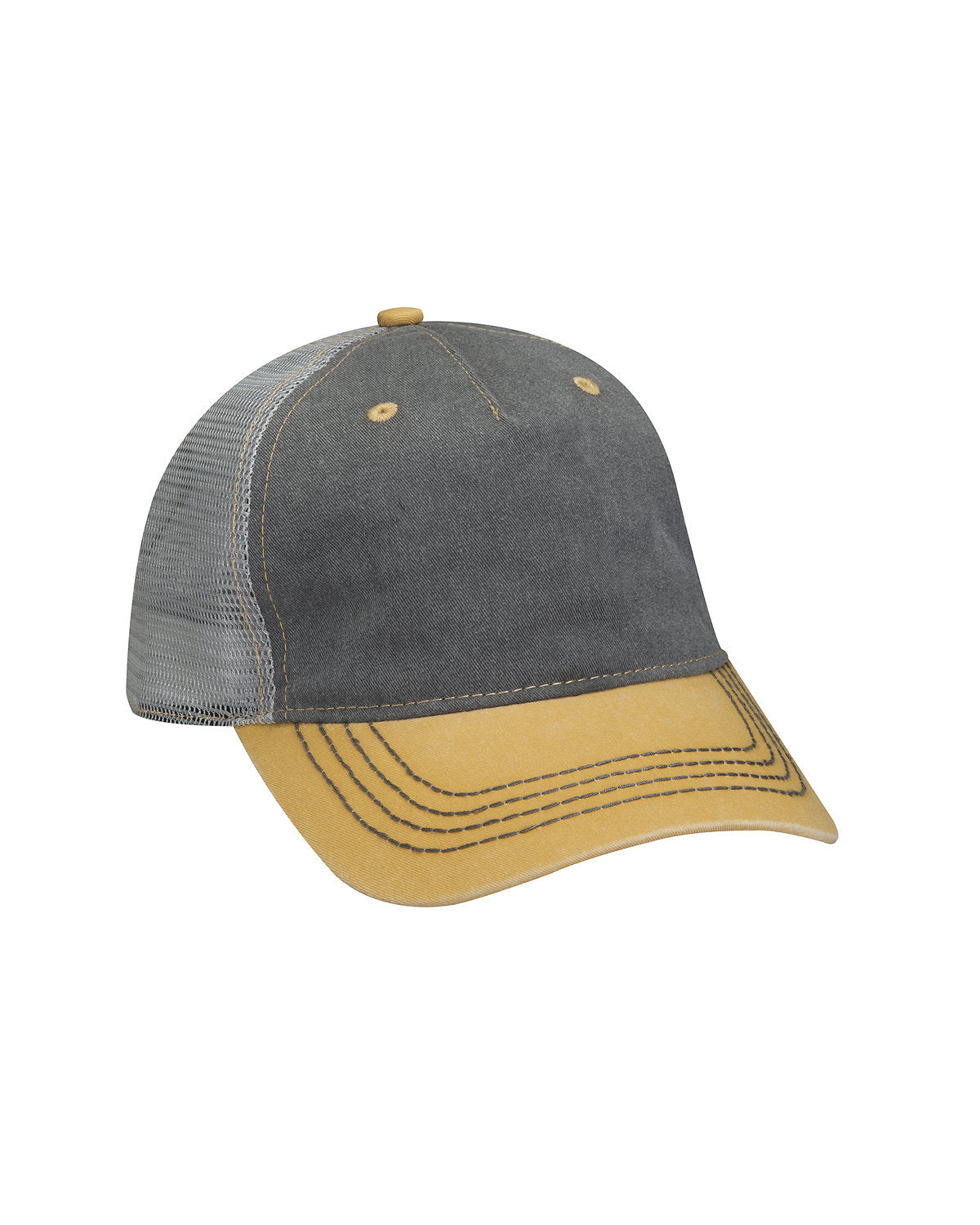 Adams Pigment-Dyed Twill & Mesh Trucker Cap EN102