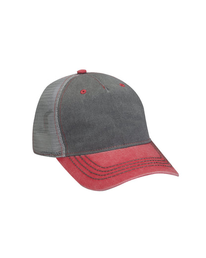 Adams Pigment-Dyed Twill & Mesh Trucker Cap EN102