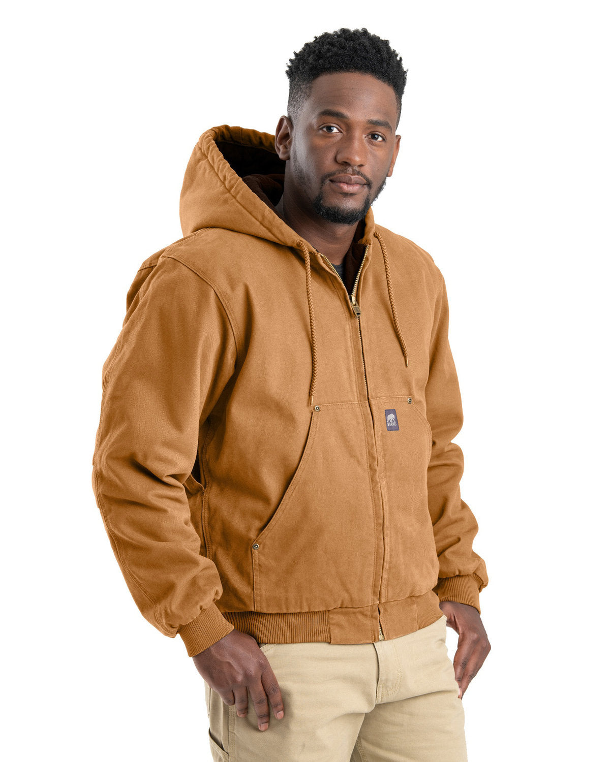 Berne Men's Highland Washed Cotton Duck Hooded Jacket HJ375