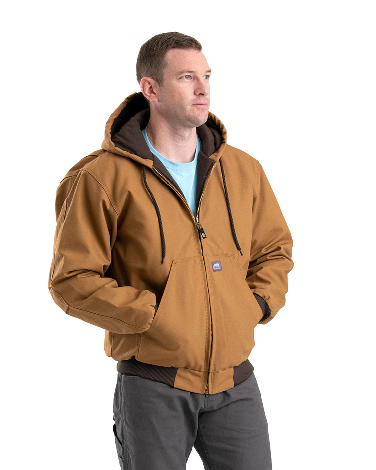 Berne Men's Tall Highland Washed Cotton Duck Hooded Jacket HJ51T