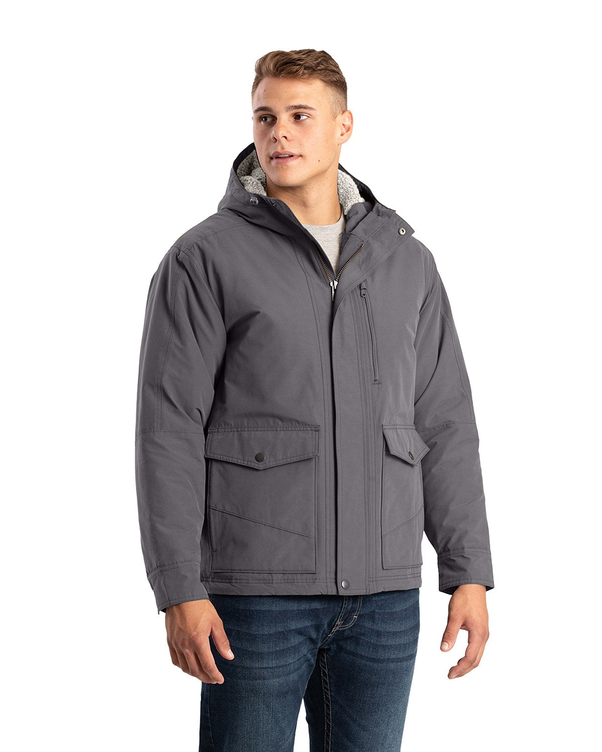 Berne Men's Highland Quilt-Lined Micro-Duck Hooded Jacket HJ67