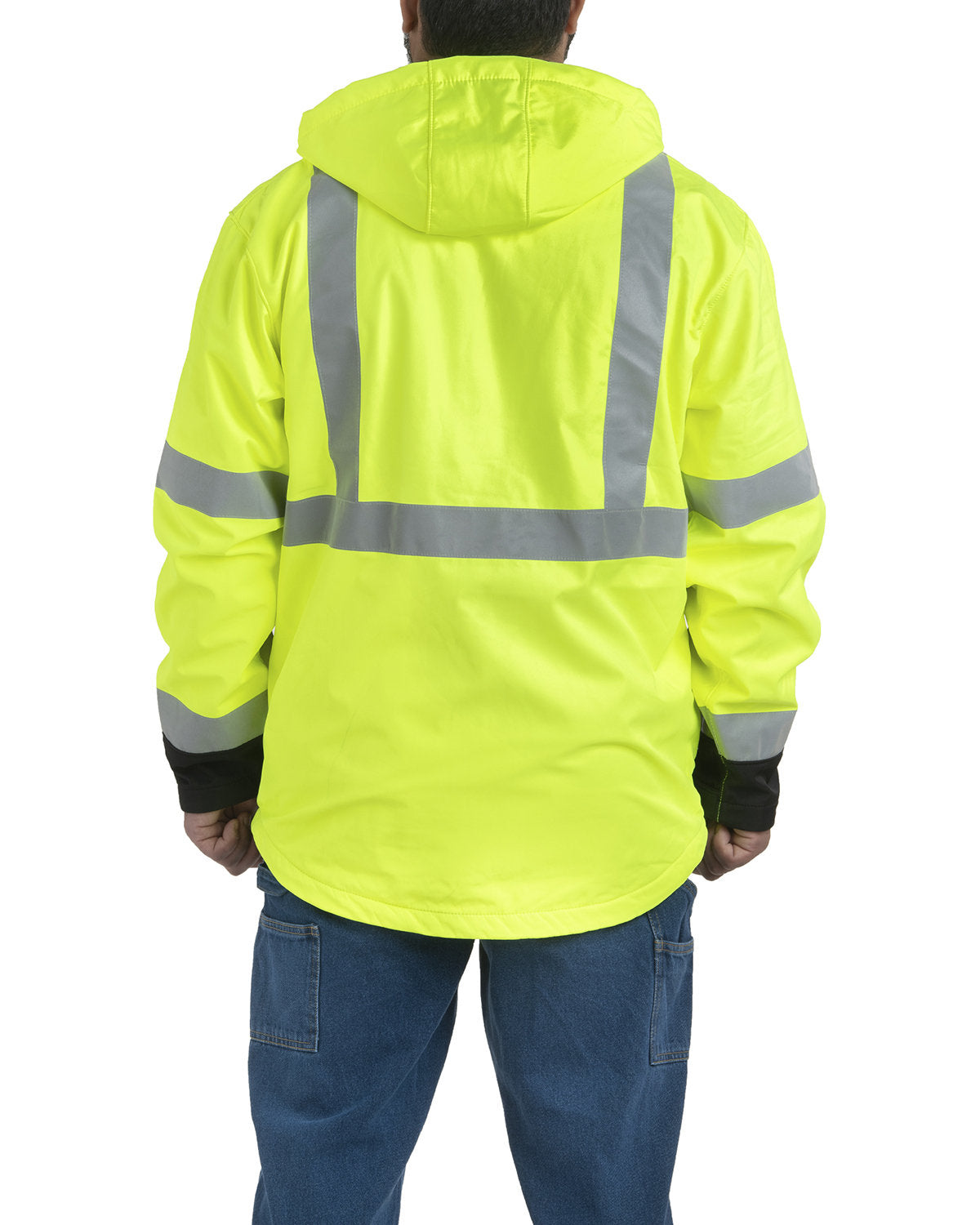 Berne Men's Tall Hi-Vis Class 3 Hooded Softshell Jacket HVJ206T