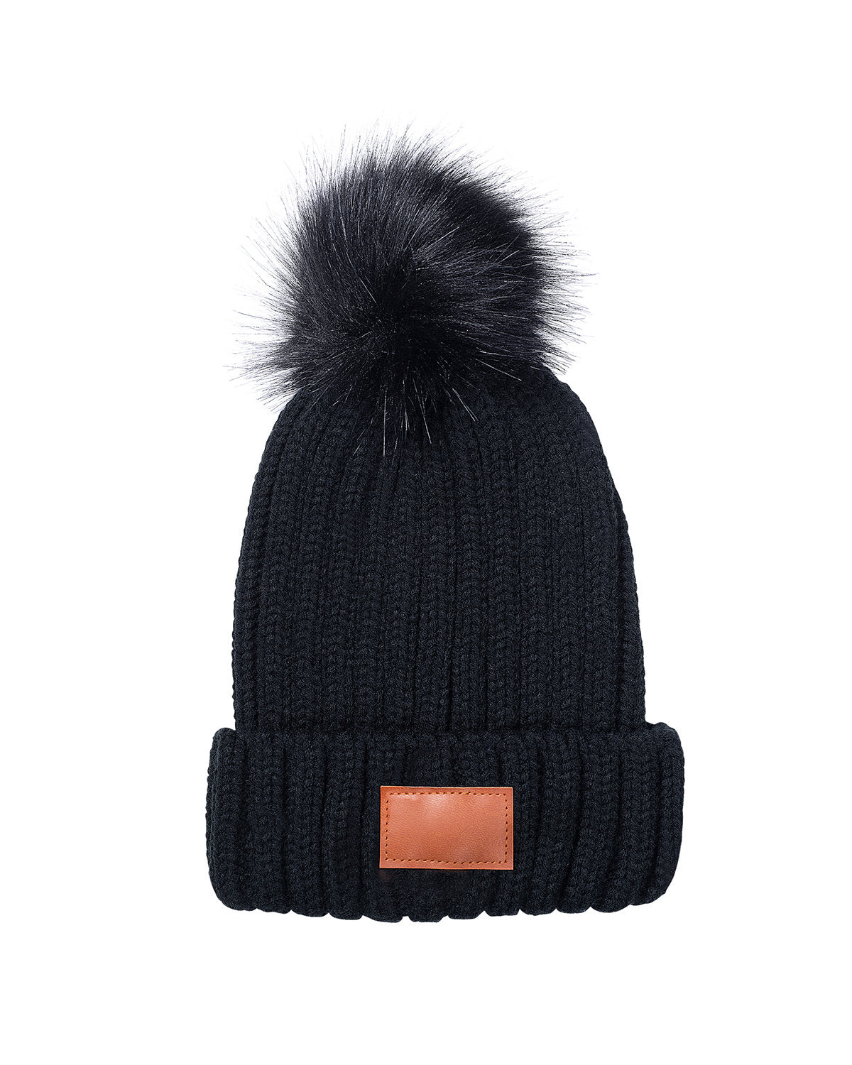 Leeman Knit Beanie With Fur Pom Pom LG303