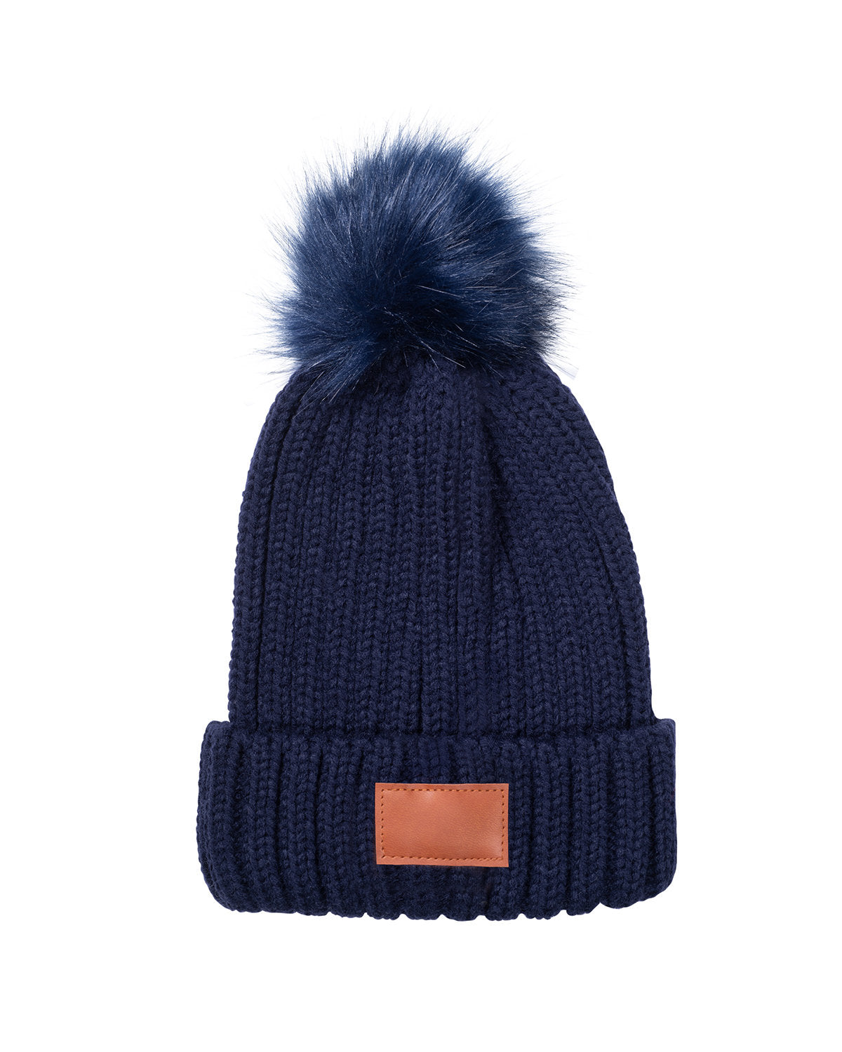 Leeman Knit Beanie With Fur Pom Pom LG303