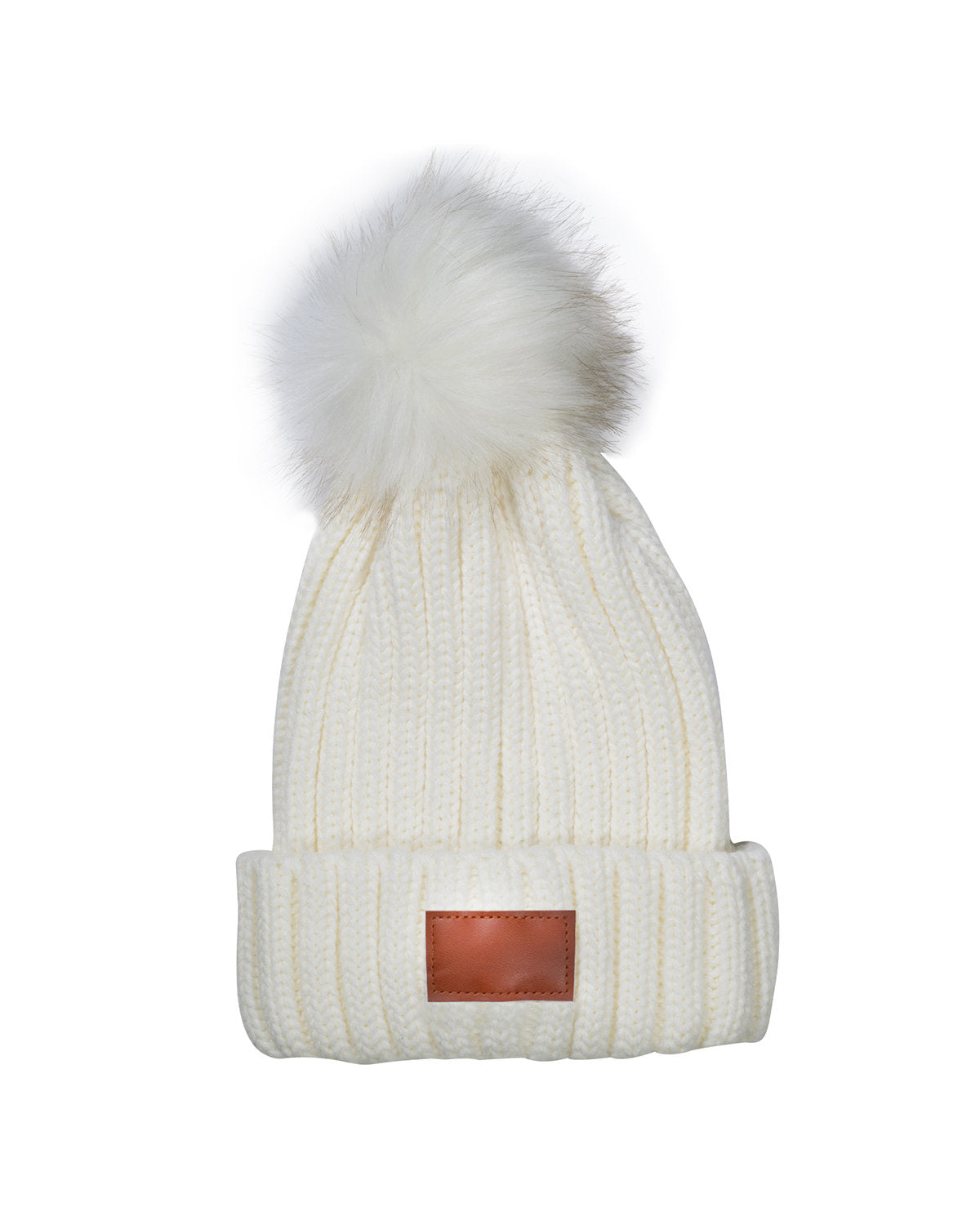 Leeman Knit Beanie With Fur Pom Pom LG303