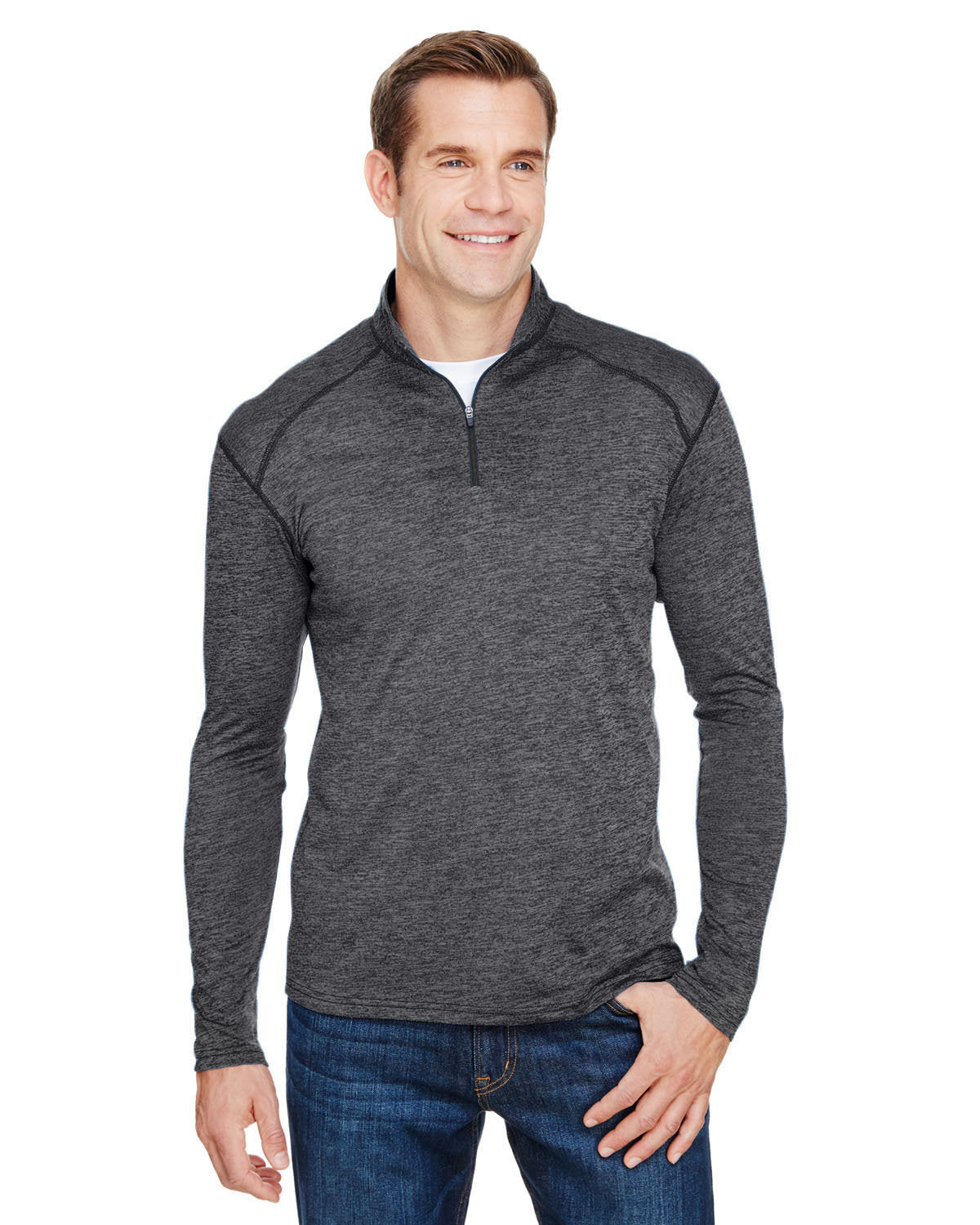 A4 Men's Tonal Space-Dye Quarter-Zip N4010