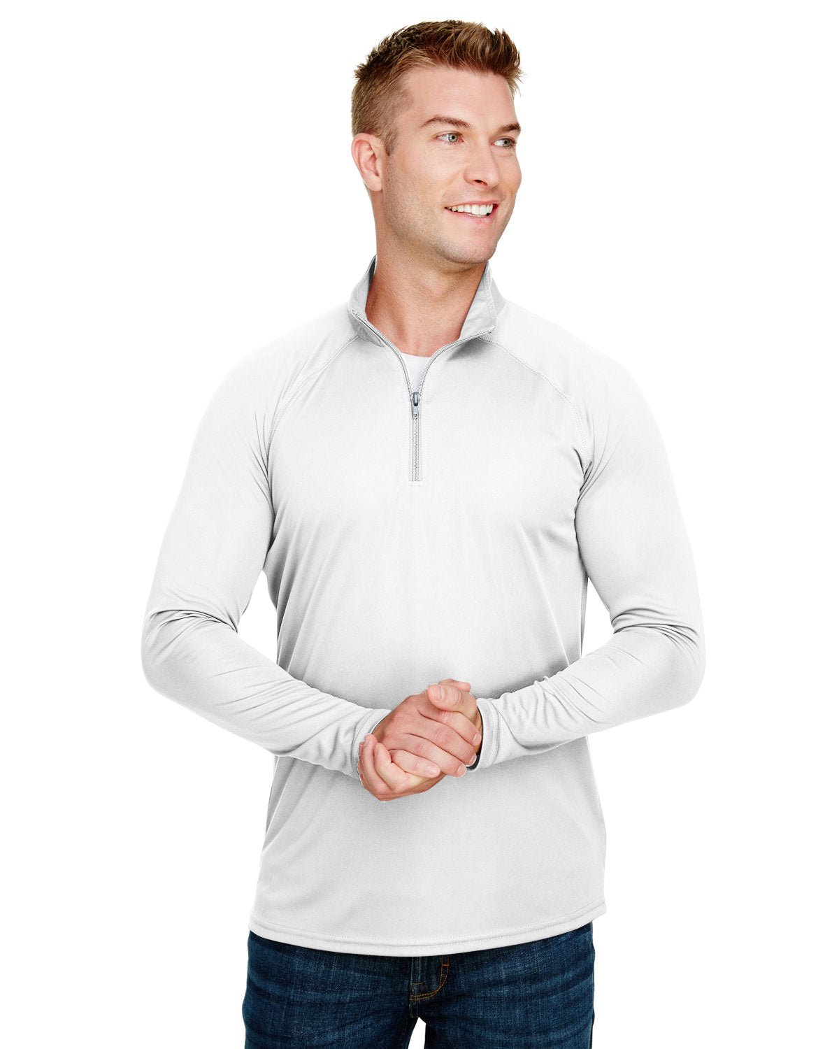 A4 Adult Daily Polyester Quarter-Zip N4268