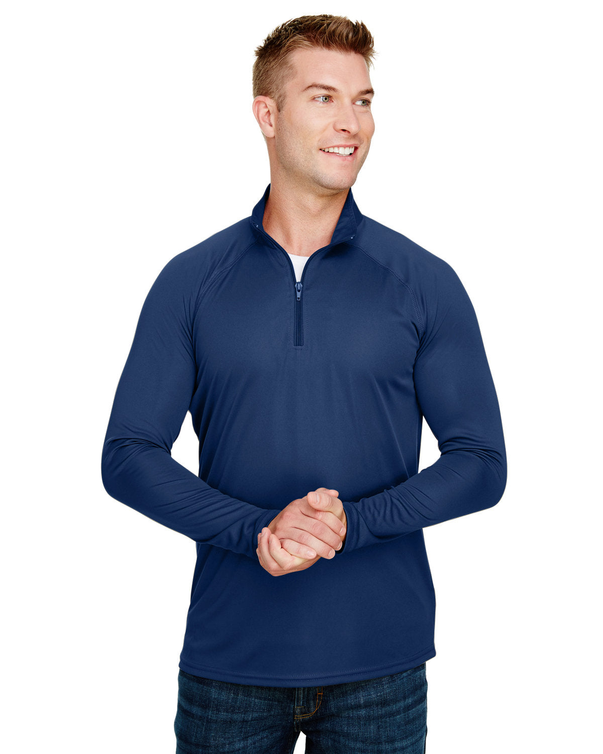 A4 Adult Daily Polyester Quarter-Zip N4268