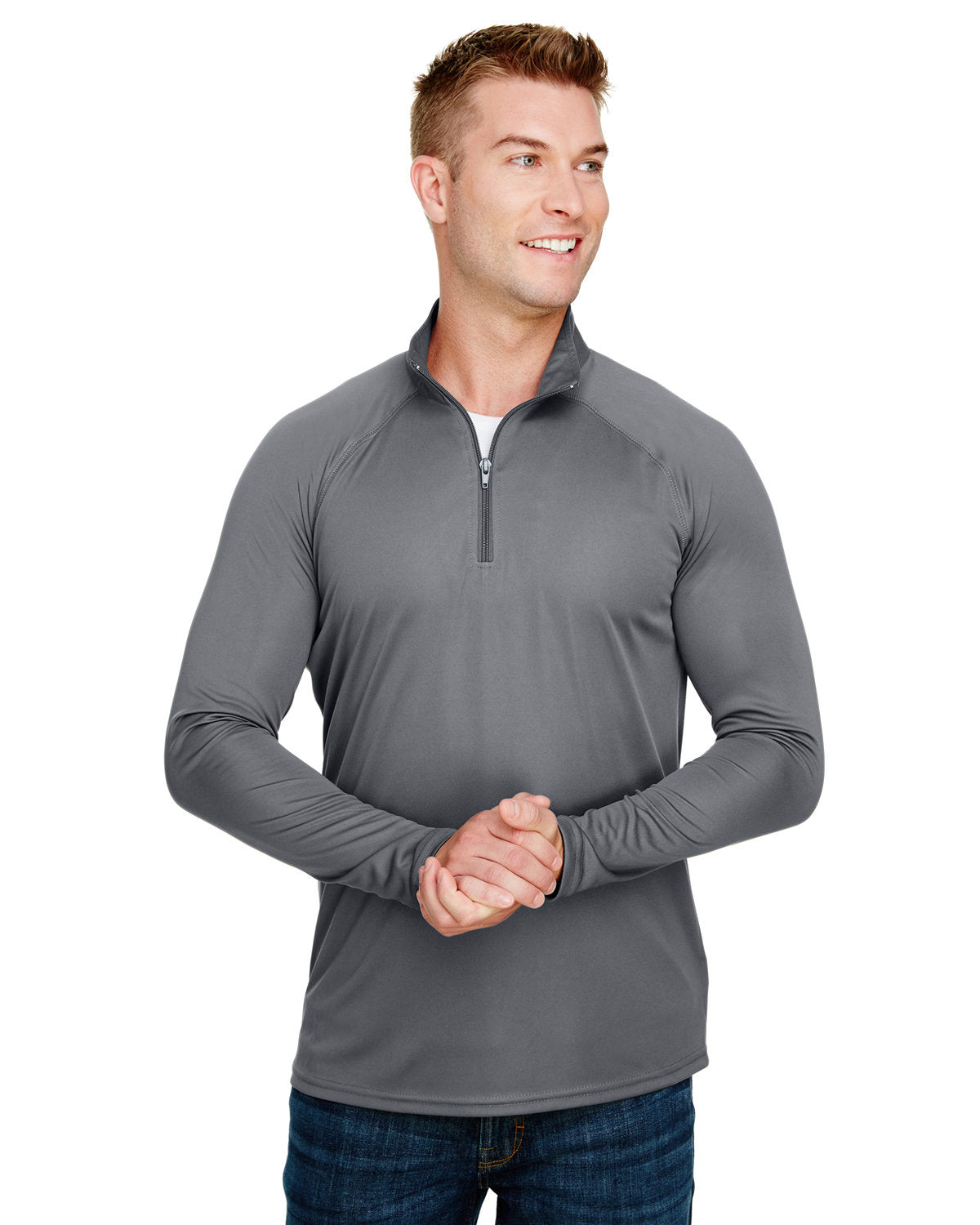 A4 Adult Daily Polyester Quarter-Zip N4268