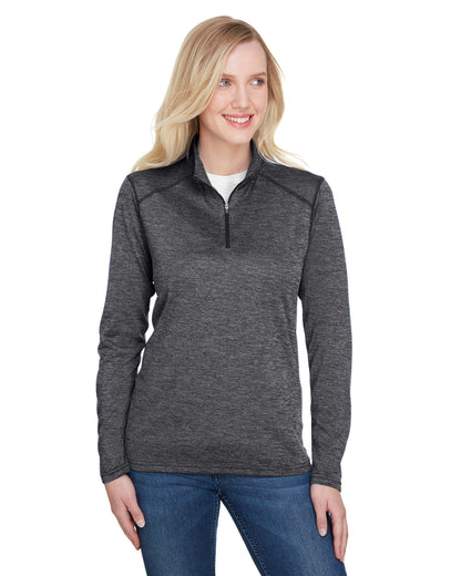 A4 Ladies' Tonal Space-Dye Quarter-Zip NW4010