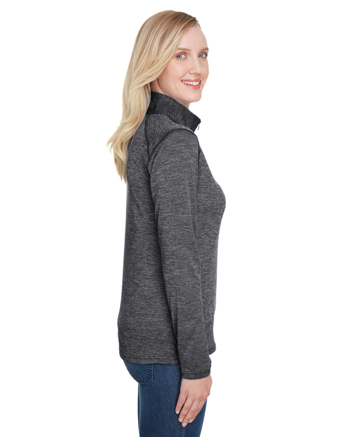 A4 Ladies' Tonal Space-Dye Quarter-Zip NW4010