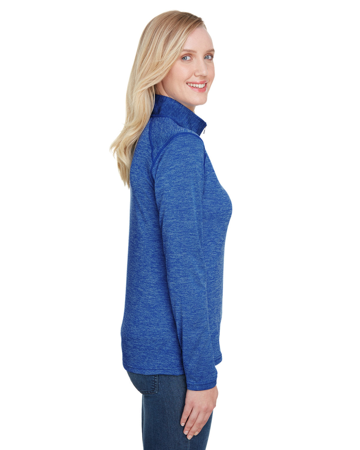 A4 Ladies' Tonal Space-Dye Quarter-Zip NW4010