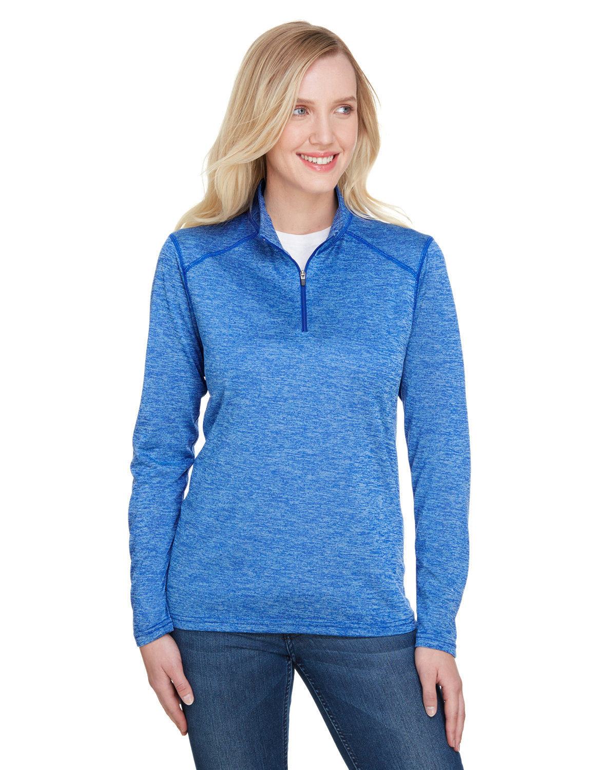 A4 Ladies' Tonal Space-Dye Quarter-Zip NW4010