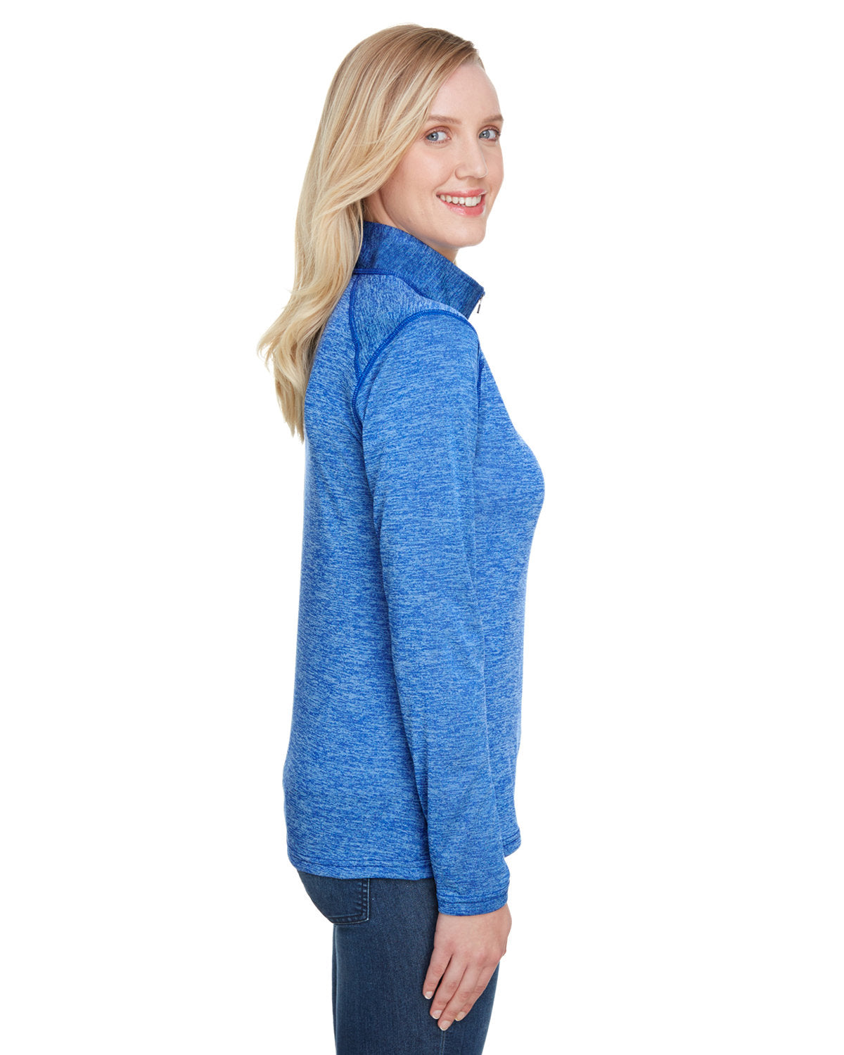 A4 Ladies' Tonal Space-Dye Quarter-Zip NW4010