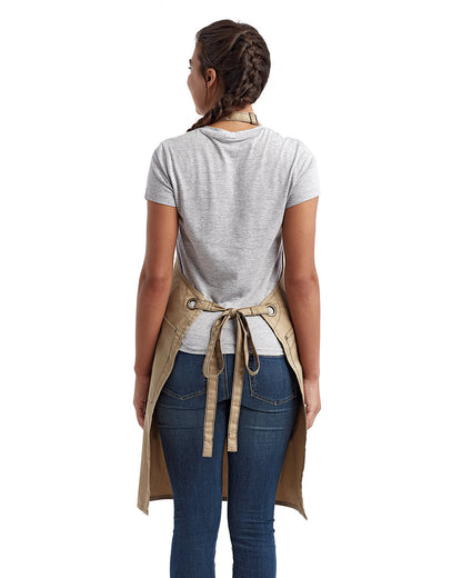 Artisan Collection by Reprime Unisex ‘Barley’ Contrast Stitch Recycled Bib Apron RP121