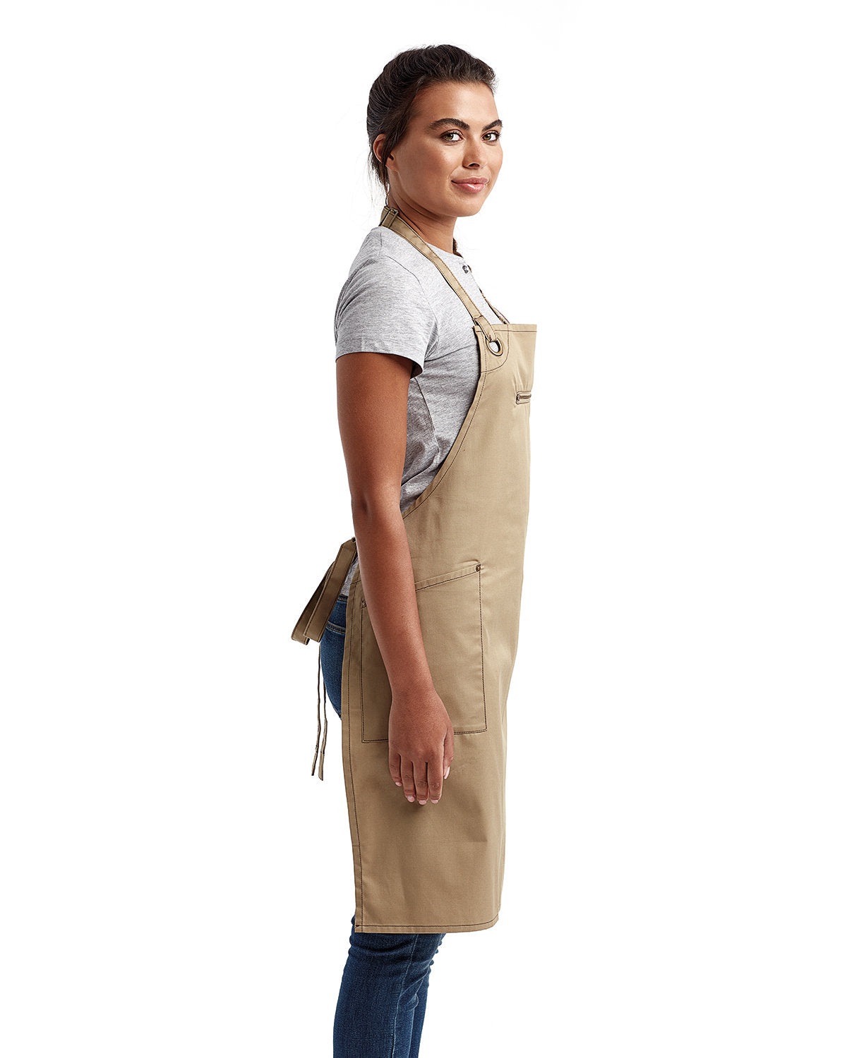 Artisan Collection by Reprime Unisex ‘Barley’ Contrast Stitch Recycled Bib Apron RP121