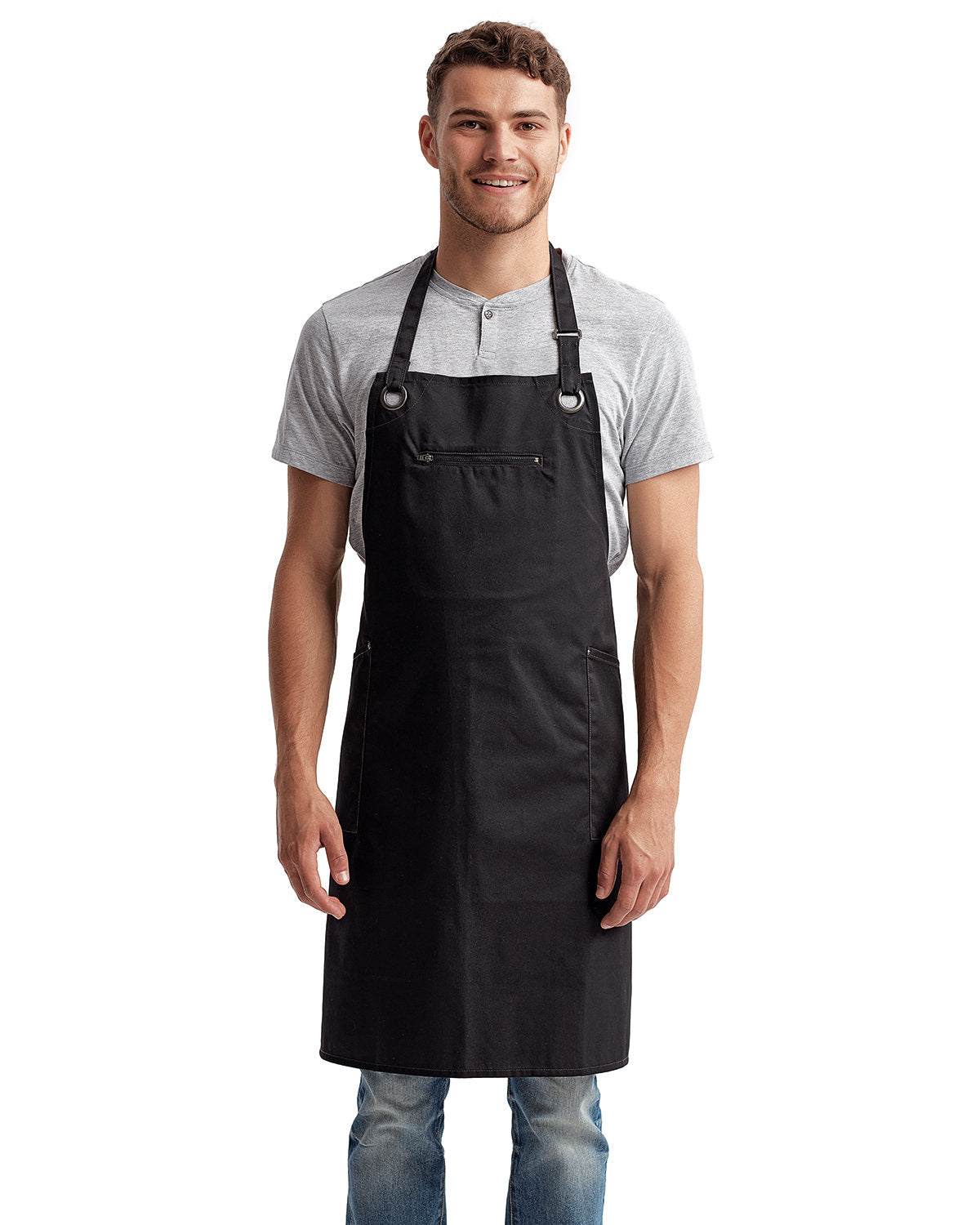 Artisan Collection by Reprime Unisex ‘Barley’ Contrast Stitch Recycled Bib Apron RP121