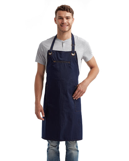 Artisan Collection by Reprime Unisex ‘Barley’ Contrast Stitch Recycled Bib Apron RP121