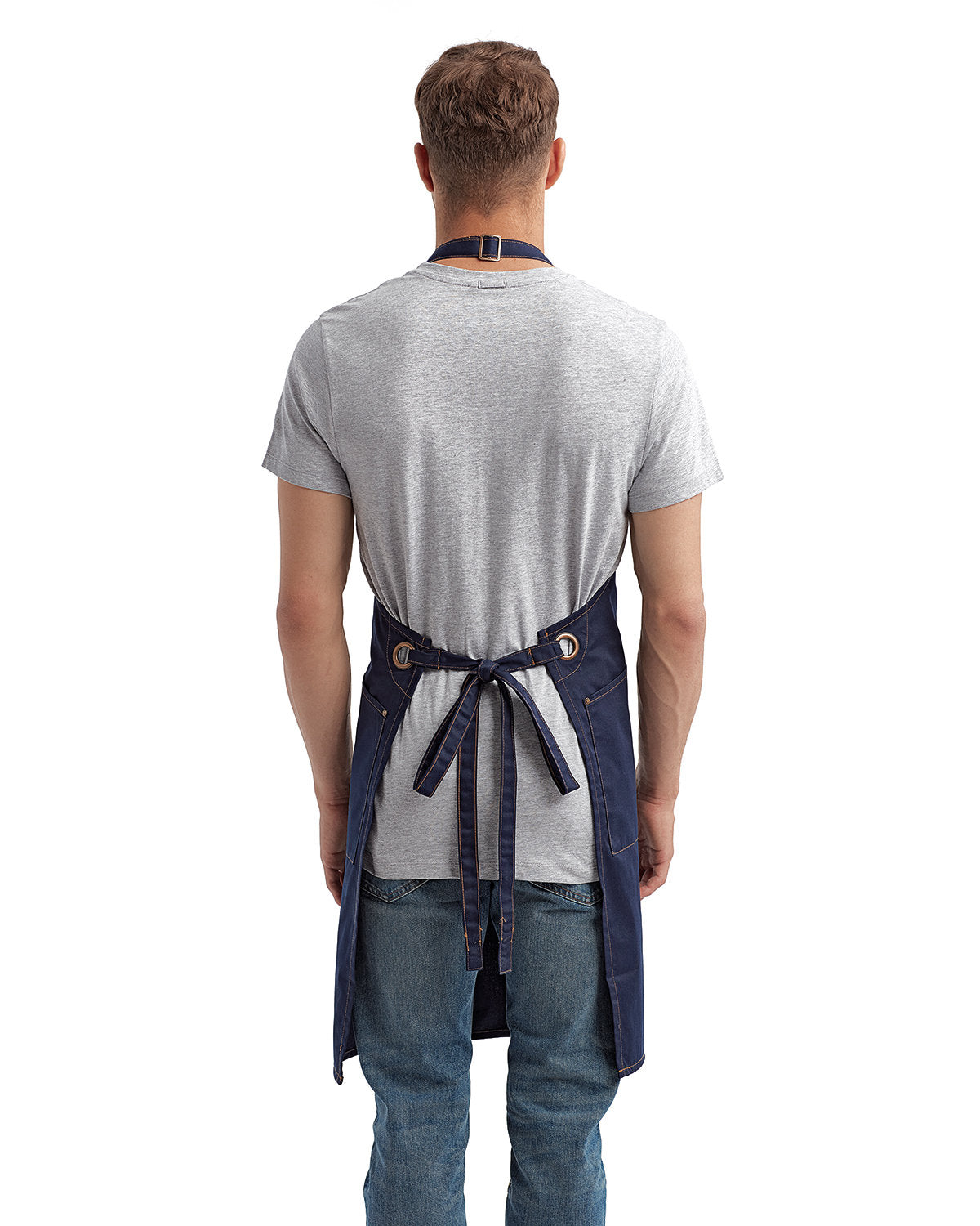 Artisan Collection by Reprime Unisex ‘Barley’ Contrast Stitch Recycled Bib Apron RP121