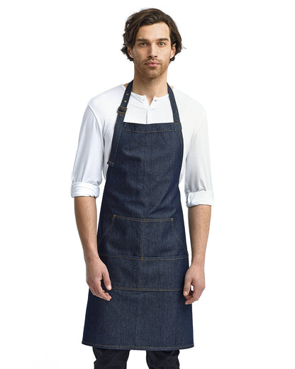 Artisan Collection by Reprime Unisex Jeans Stitch Denim Bib Apron RP126