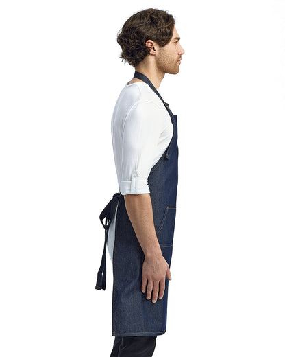 Artisan Collection by Reprime Unisex Jeans Stitch Denim Bib Apron RP126