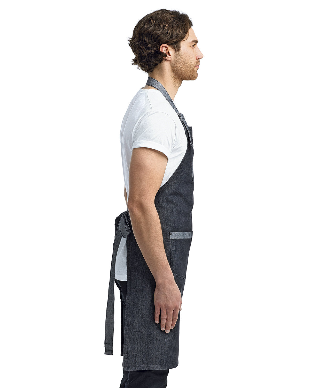 Artisan Collection by Reprime Unisex Domain Contrast Denim Bib Apron RP127