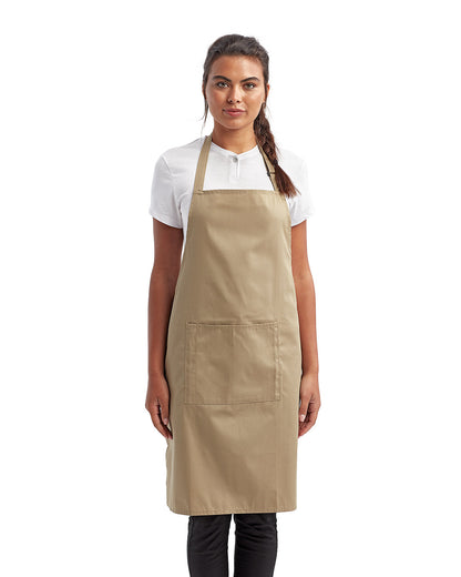 Artisan Collection by Reprime Unisex 'Colours' Recycled Bib Apron with Pocket RP154