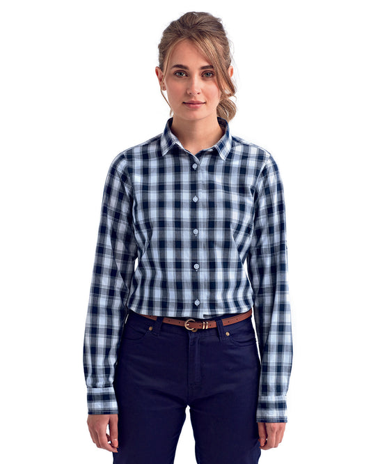 Artisan Collection by Reprime Ladies' Mulligan Check Long-Sleeve Cotton Shirt RP350