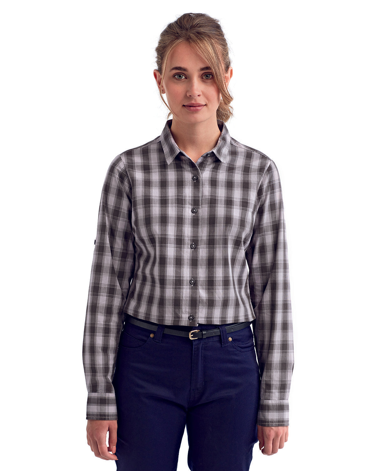 Artisan Collection by Reprime Ladies' Mulligan Check Long-Sleeve Cotton Shirt RP350