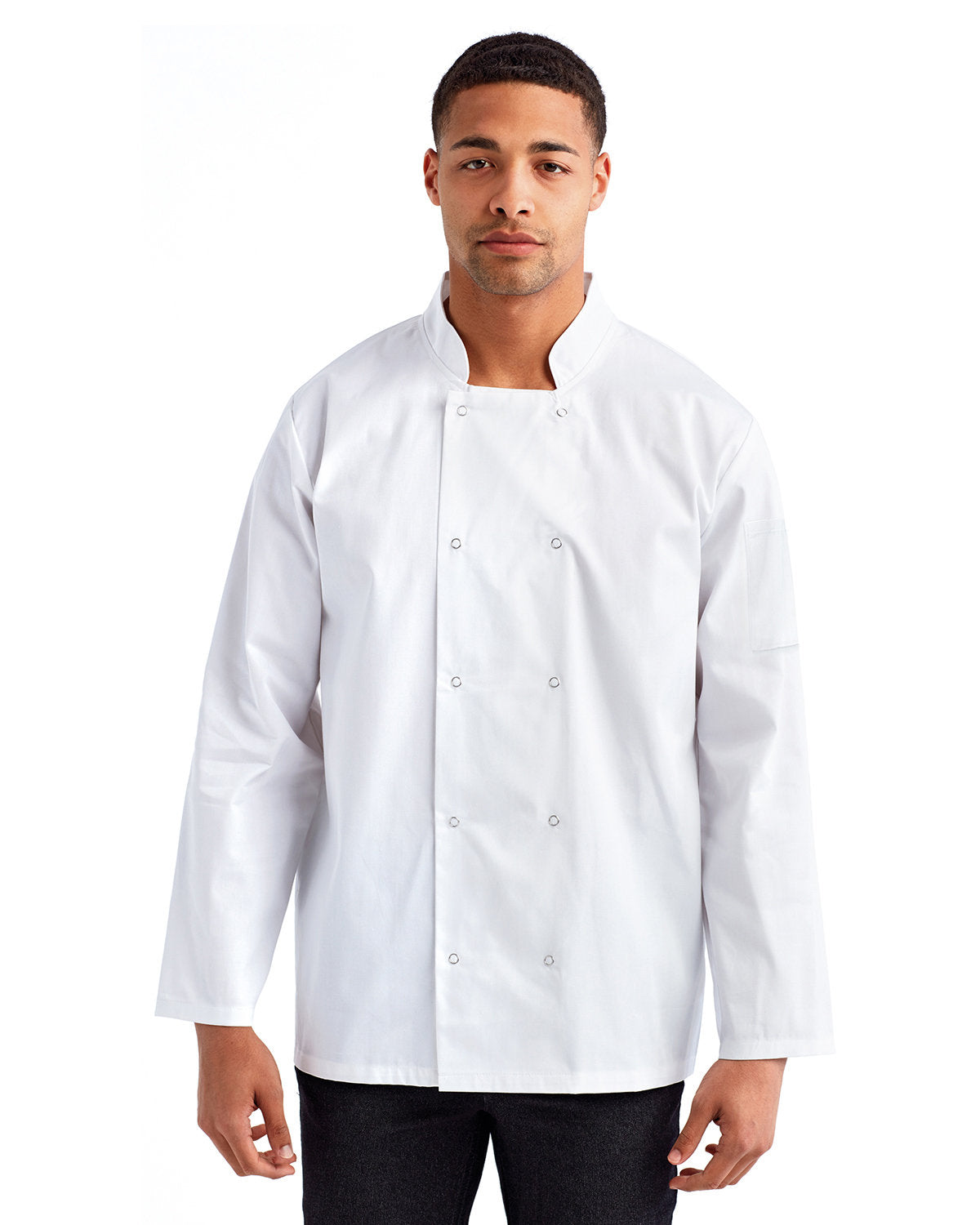 Artisan Collection by Reprime Unisex Studded Front Long-Sleeve Chef's Jacket RP665