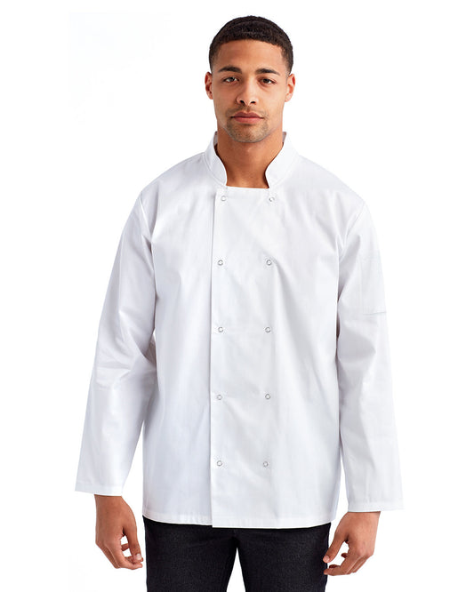 Artisan Collection by Reprime Unisex Studded Front Long-Sleeve Chef's Jacket RP665