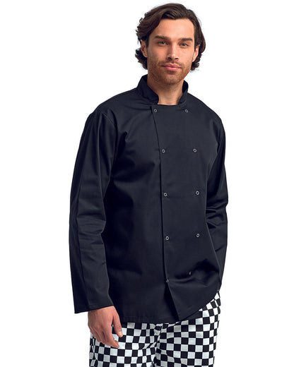 Artisan Collection by Reprime Unisex Studded Front Long-Sleeve Chef's Jacket RP665