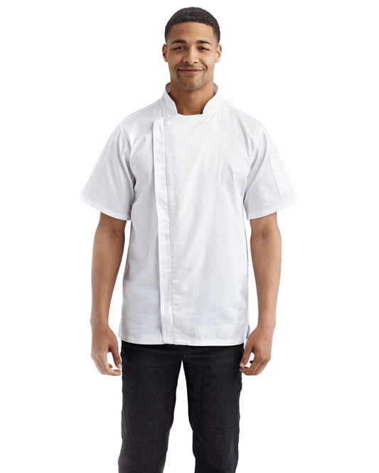 Artisan Collection by Reprime Unisex Zip-Close Short Sleeve Chef's Coat RP906