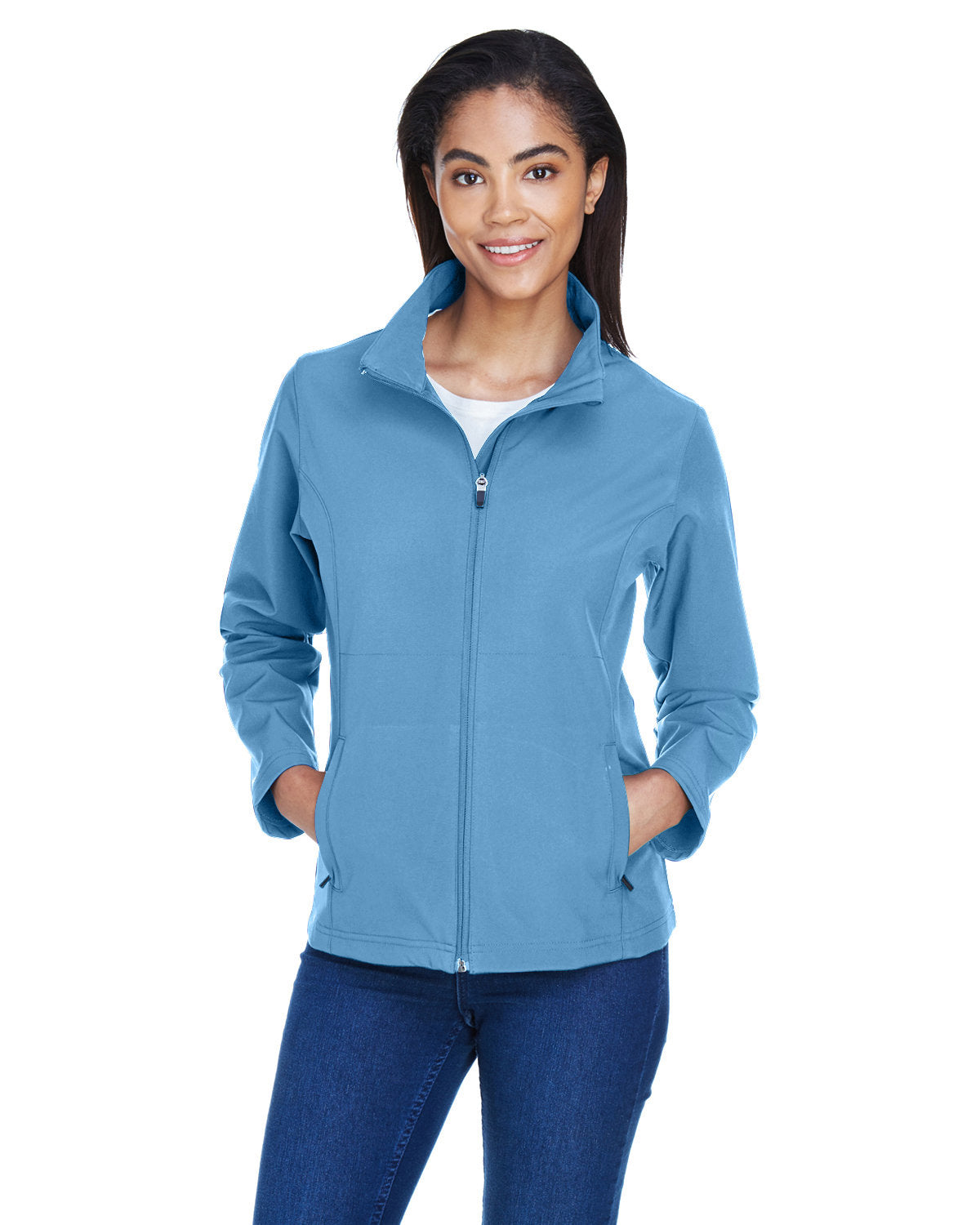 Team 365 Ladies' Leader Soft Shell Jacket TT80W SPORT LIGHT BLUE