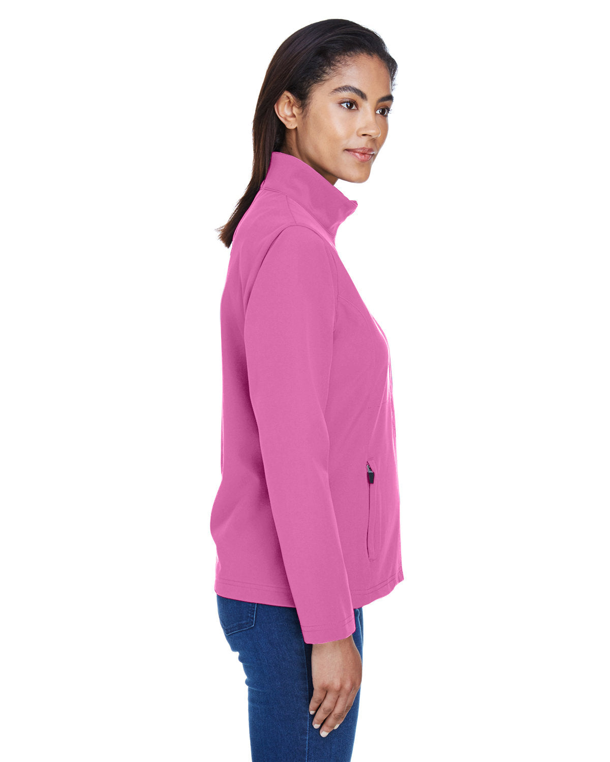 Team 365 Ladies' Leader Soft Shell Jacket TT80W SP CHARITY PINK