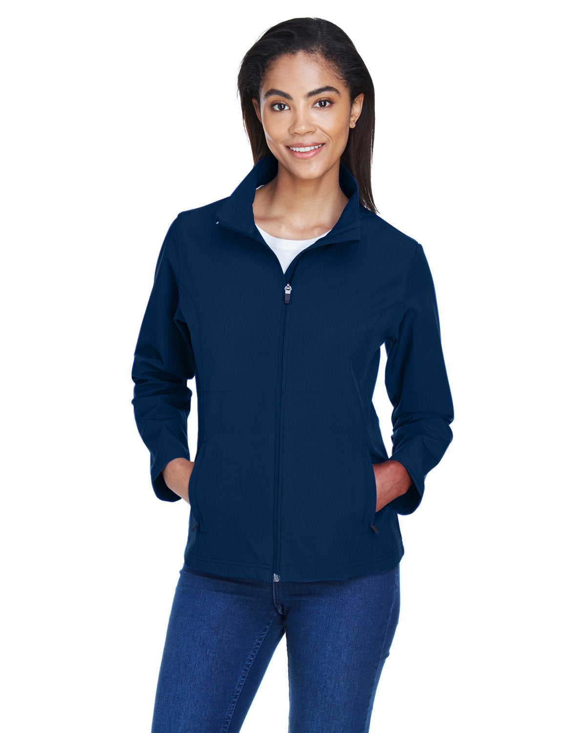 Team 365 Ladies' Leader Soft Shell Jacket TT80W SPORT DARK NAVY