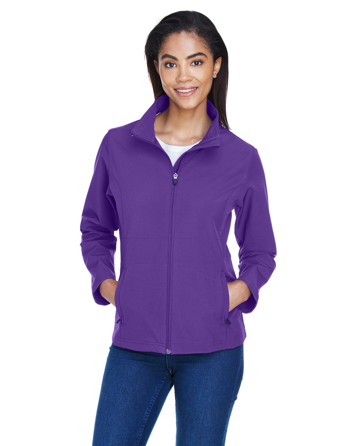 Team 365 Ladies' Leader Soft Shell Jacket TT80W SPORT PURPLE