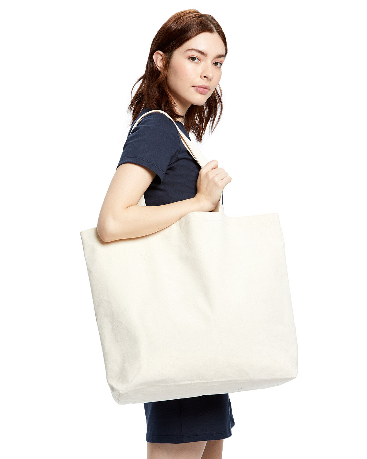 US Blanks USA Made Large Canvas Shopper Tote Bag US224