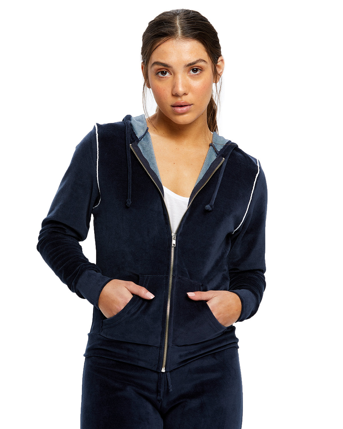 US Blanks Ladies' USA Made Velour Full-Zip Hoodie US565