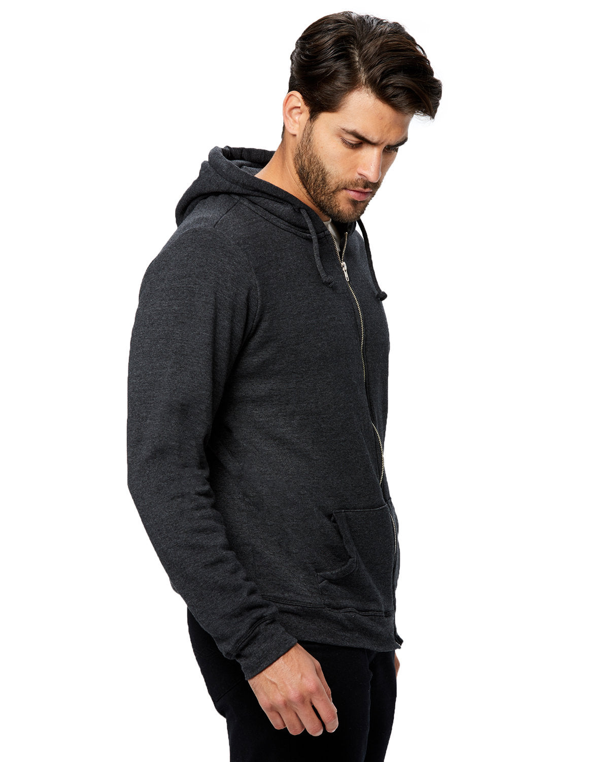 US Blanks Unisex USA Made Heavyweight Loop Terry Full-Zip Hooded Sweatshirt US8010