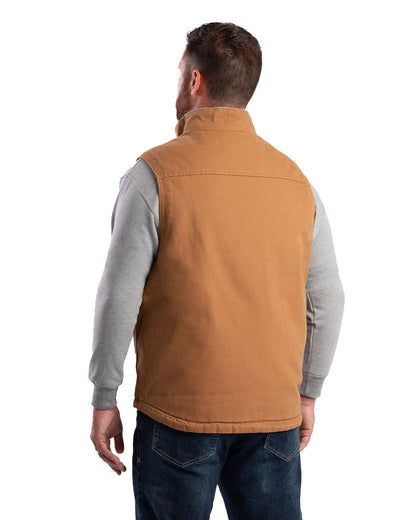 Berne Men's Heartland Sherpa-Lined Washed Duck Vest V818