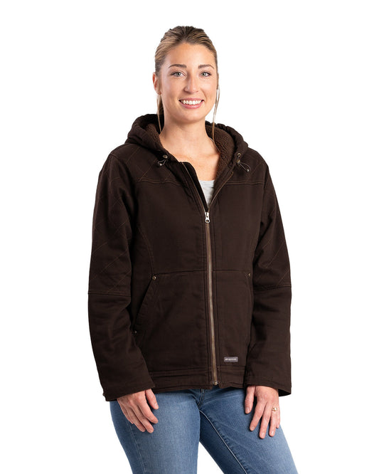 Berne Ladies' Sherpa-Lined Twill Hooded Jacket WHJ48