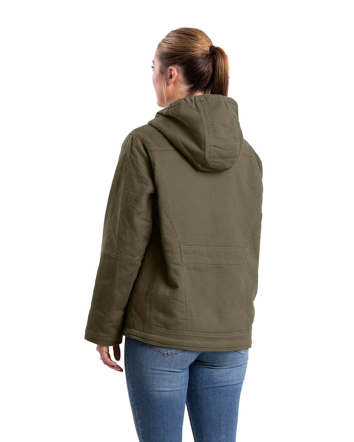 Berne Ladies' Sherpa-Lined Twill Hooded Jacket WHJ48