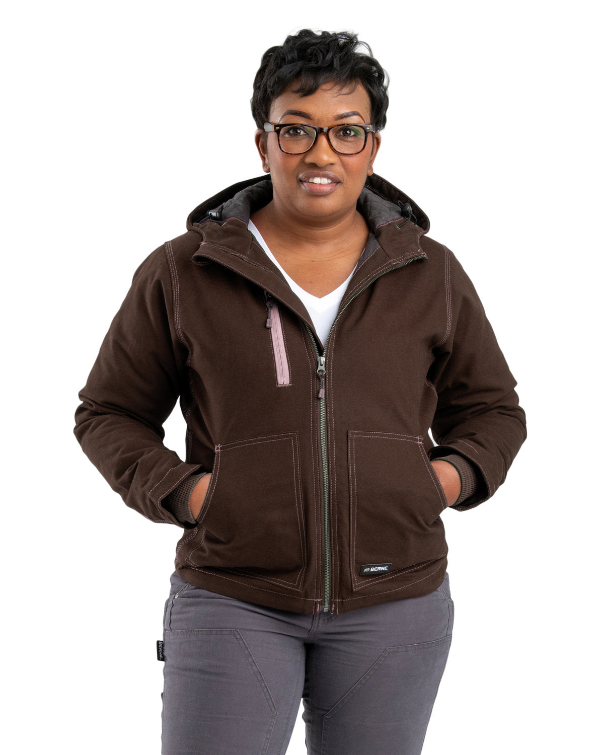 Berne Ladies' Softstone Modern Full-Zip Hooded Jacket WHJ64